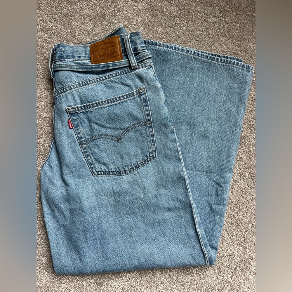Women’s Levi's premium XL Straight wide leg Jeans 27 x 29 free people zip fly - Picture 7 of 11